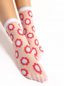 Fiore MIA тонкие носки 20 ден с крупными цветами