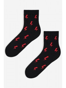 Marilyn SL THUNDER хлопковые носки с красными молниями