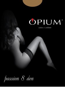 Opium Passion 8 тонкие чулки на силиконе