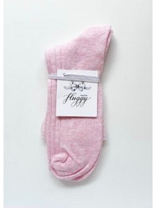 Huggy носки детские в рубчик (лапша) из хлопка розовые